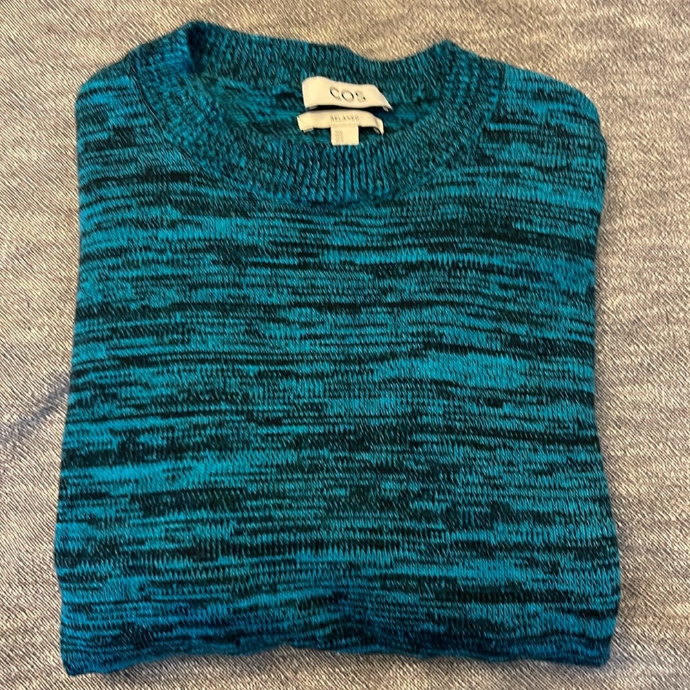 COS marine blue crewneck sweater